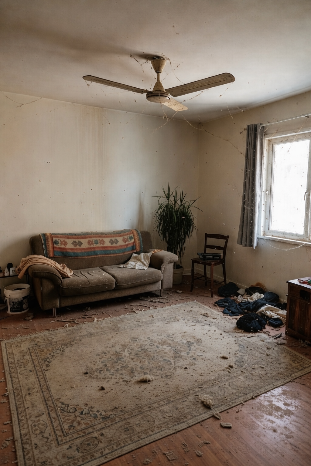 Living room before cleaning